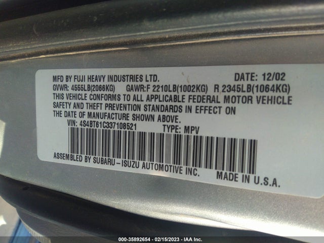 Subaru Baja 2003 4S4BT61C337108521 Image 10
