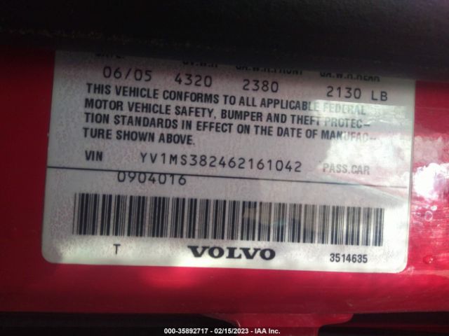YV1MS382462161042 Volvo S40 2.4l