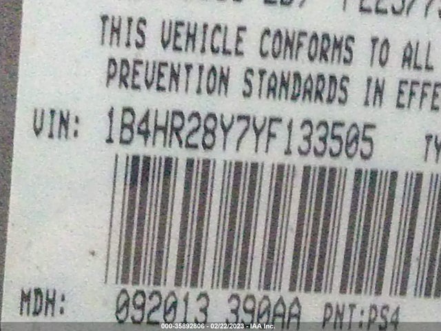 Dodge DURANGO 2000 1B4HR28Y7YF133505 Image 10
