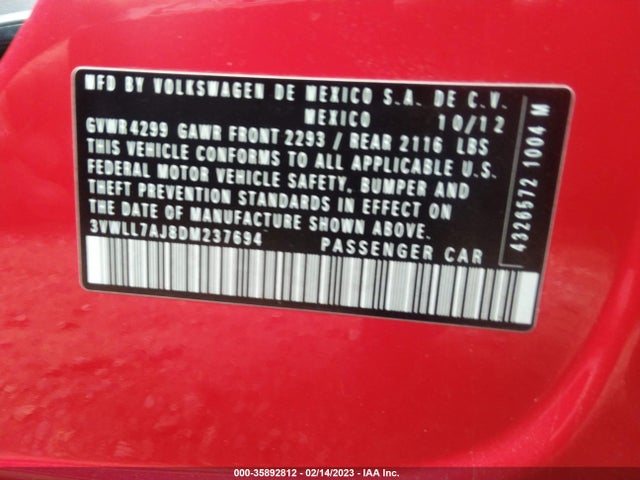 3VWLL7AJ8DM237694 Volkswagen Jetta Sedan Tdi W/premium/nav