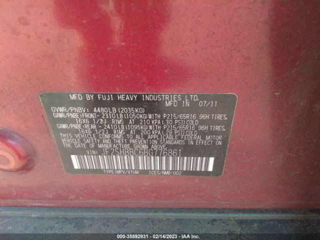 JF2SHBBC6BG776861 Subaru Forester 2.5x
