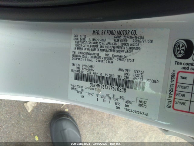 Lincoln MKZ 2009 3LNHM26TX9R610338 Image 10