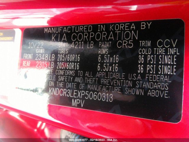 KNDCR3LEXP5060313 KIA NIRO EX