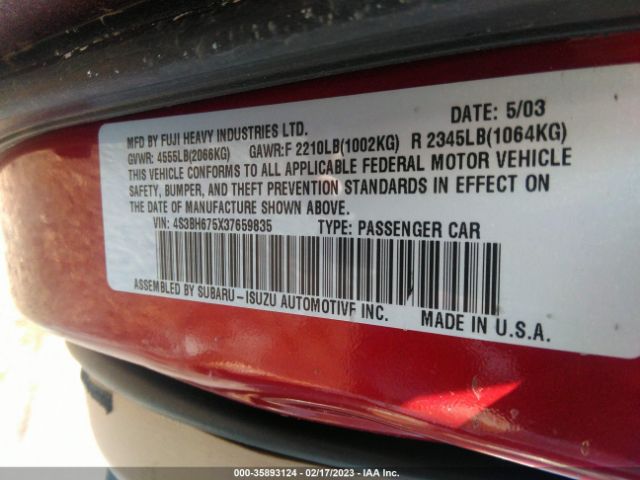4S3BH675X37659835 Subaru Legacy Wagon Outback
