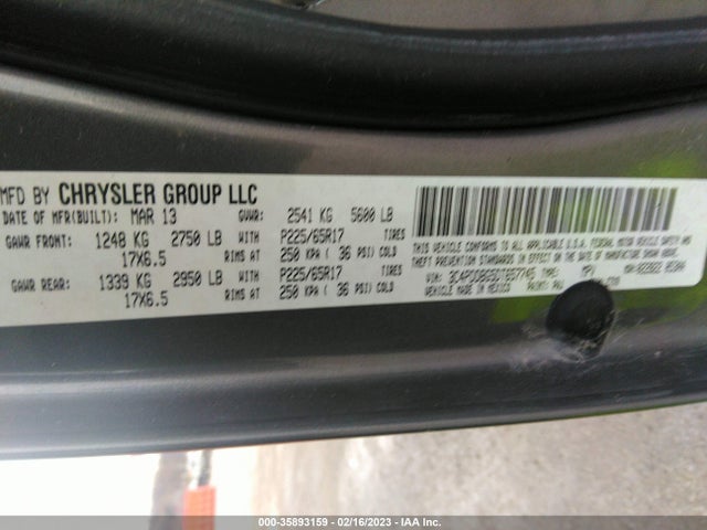 Dodge Journey Sxt 2013 3C4PDDBG5DT657745 Image 9