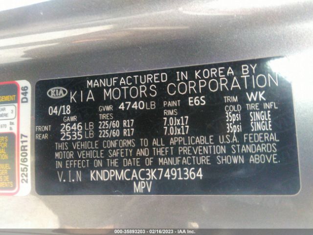 KNDPMCAC3K7491364 KIA Sportage Lx