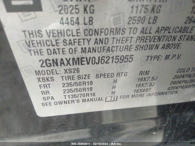 Chevrolet Equinox Premier 2018 2GNAXMEV0J6215955 Image 9