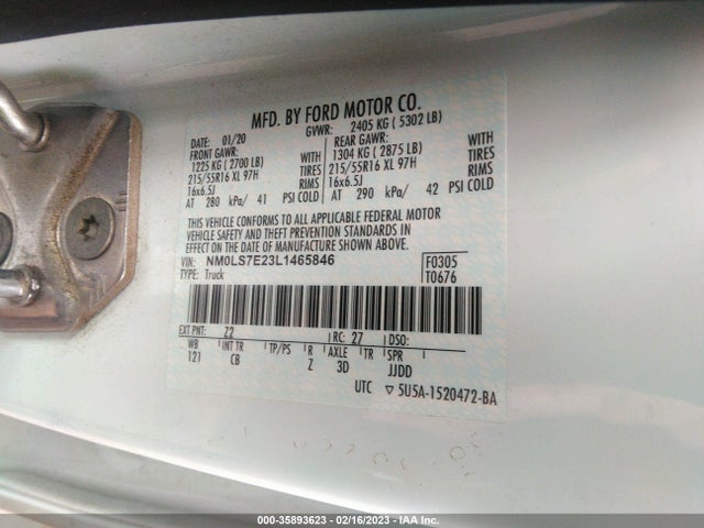 2020 Ford Transit Connect, VIN: NM0LS7E23L1465846
