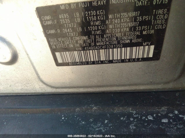 2015 Subaru Outback, VIN: 4S4BSADC4F3281350