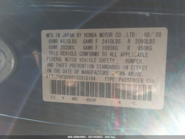 JH4CU266X9C018184 Acura TSX
