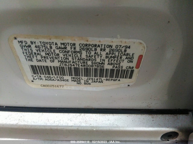 Lexus GS 300 1994 JT8JS47E4R0087856 Image 10