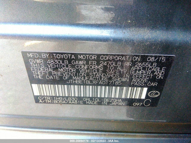 Lexus GS 350 2015 JTHBE1BLXFA017185 Image 10