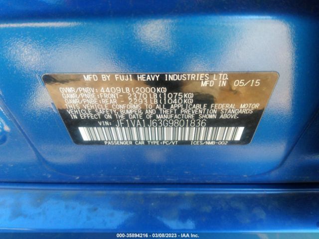 JF1VA1J63G9801836 Subaru Wrx Limited