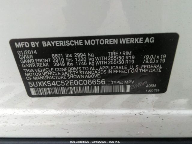 5UXKS4C52E0C06656 BMW X5 Xdrive35d