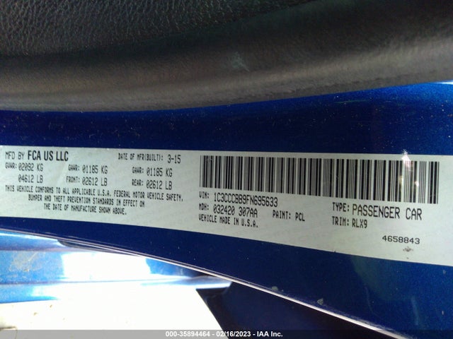 Chrysler 200 S 2015 1C3CCCBB9FN695633 Image 9