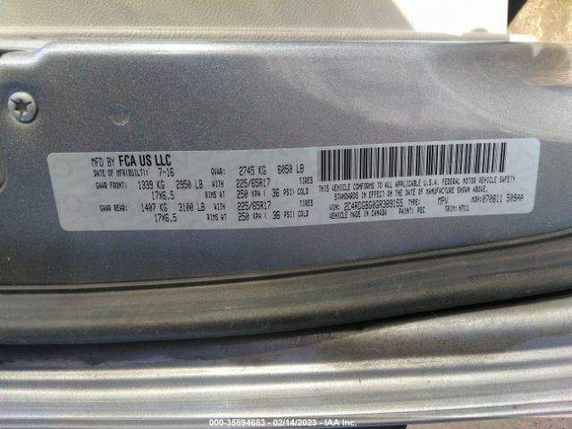 2C4RDGBG0GR389155 Dodge Grand Caravan American Value Pkg