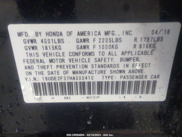 2017 Acura ILX, VIN: 19UDE2F37HA000410