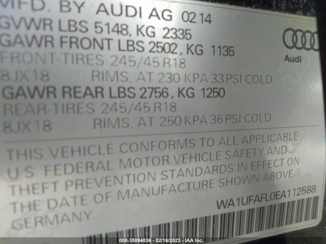 WA1UFAFL0EA112588 Audi Allroad Premium Plus
