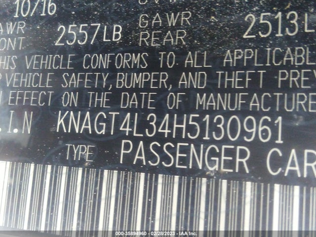 KIA Optima Lx 2017 KNAGT4L34H5130961 Image 9