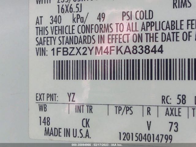 1FBZX2YM4FKA83844 Ford Transit Wagon Xl/xlt