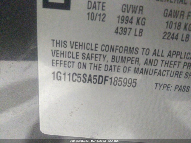 Chevrolet MALIBU LT 2013 1G11C5SA5DF185995 Image 10