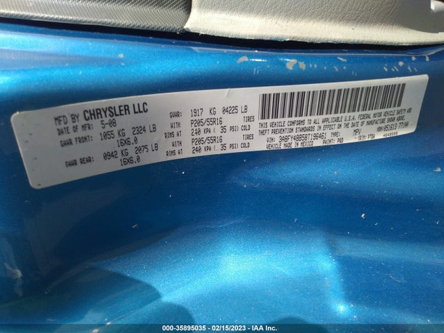 Chrysler Pt Cruiser 2008 3A8FY48B58T196461 Image 10