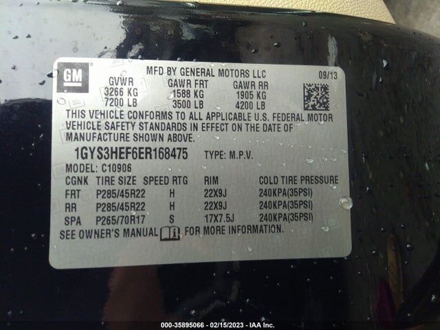 Cadillac Escalade Esv Luxury 2014 1GYS3HEF6ER168475 Image 9