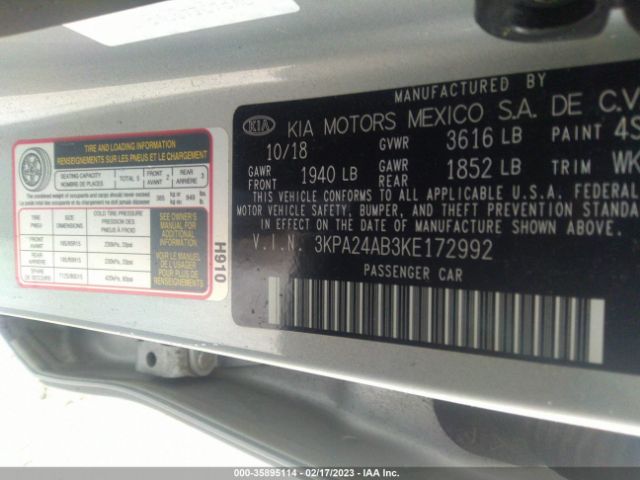 3KPA24AB3KE172992 KIA RIO S