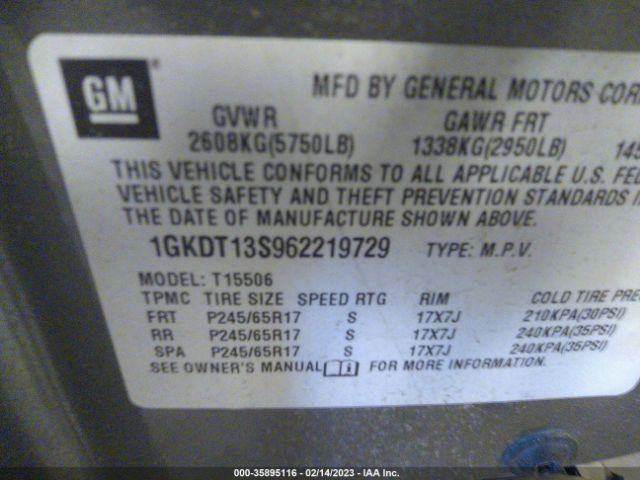 1GKDT13S962219729 GMC Envoy Sle