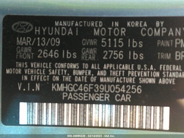 Hyundai Genesis 2009 KMHGC46F39U054256 Image 9