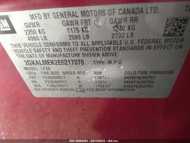 GMC Terrain Sle 2014 2GKALMEK2E6217078 Image 10
