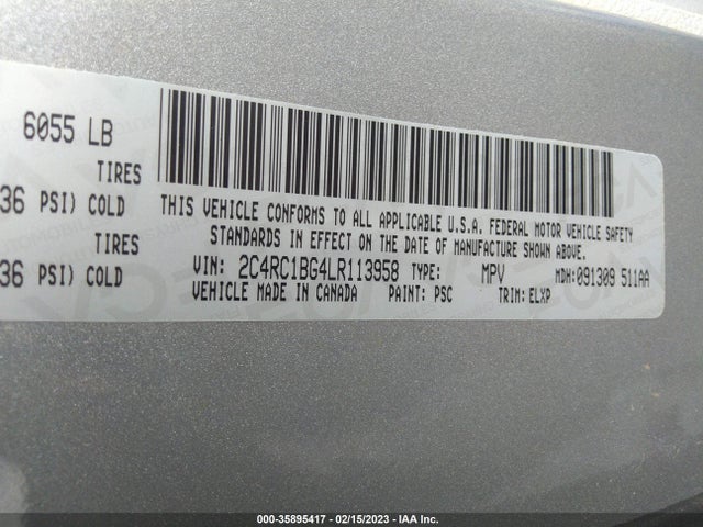 Chrysler Pacifica Touring L 2020 2C4RC1BG4LR113958 Image 9