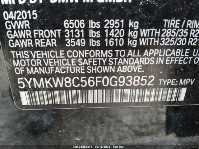 5YMKW8C56F0G93852 BMW X6 M