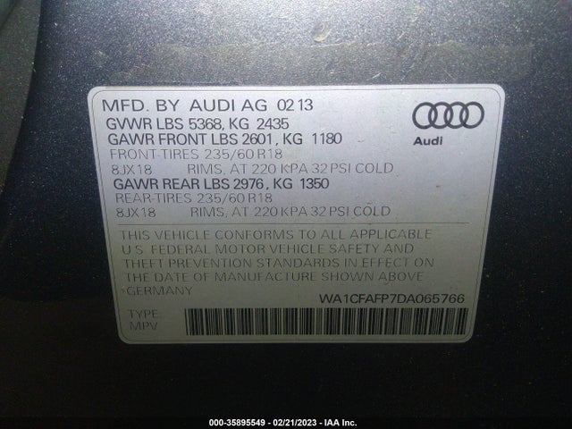 WA1CFAFP7DA065766 Audi Q5 PREMIUM