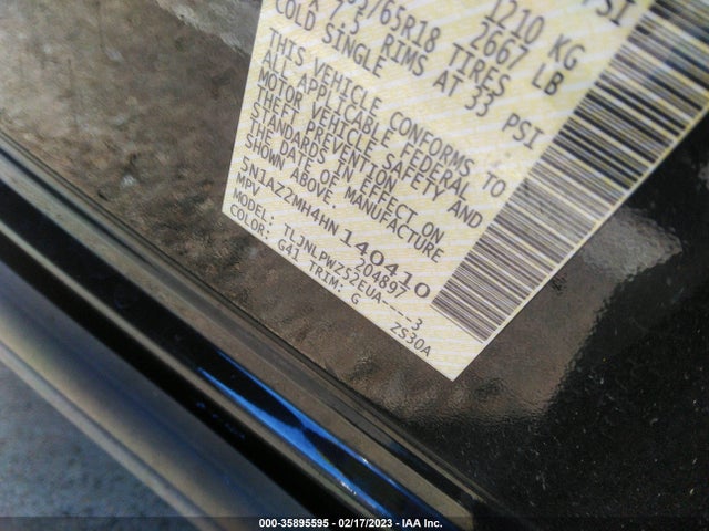 Nissan MURANO S 2017 5N1AZ2MH4HN140410 Image 9