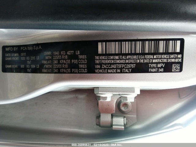 2015 Jeep Renegade, VIN: ZACCJABT5FPC29767