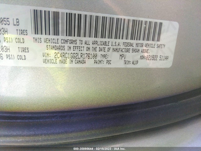 Chrysler Pacifica Limited 2020 2C4RC1GG2LR176100 Image 9