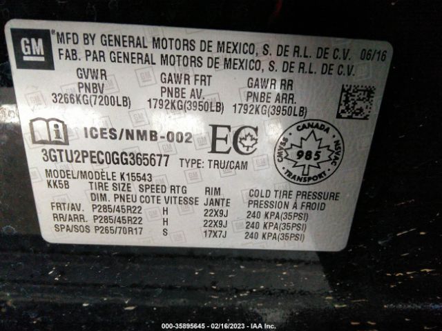 3GTU2PEC0GG365677 GMC Sierra 1500 Denali