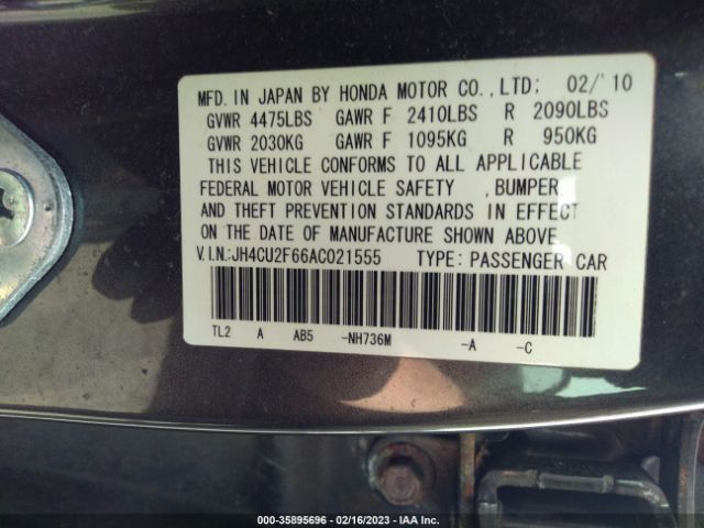 JH4CU2F66AC021555 Acura TSX