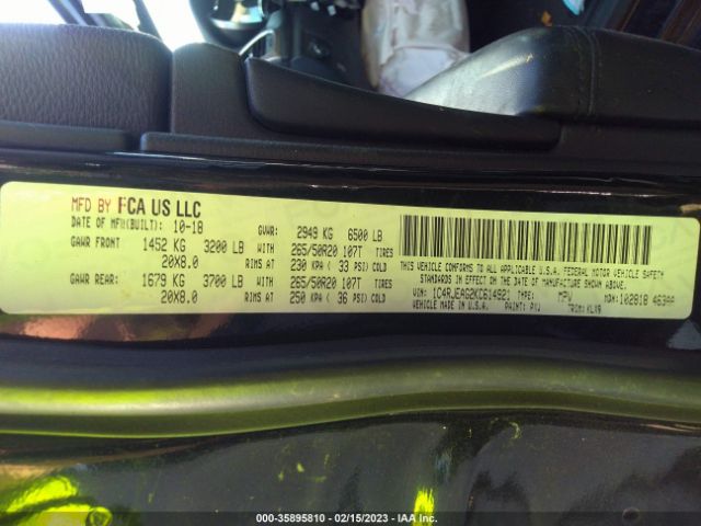 1C4RJEAG2KC614921 Jeep Grand Cherokee Altitude