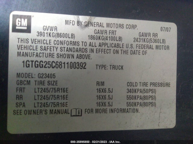 GMC SAVANA CARGO VAN 2008 1GTGG25C681100392 Image 10