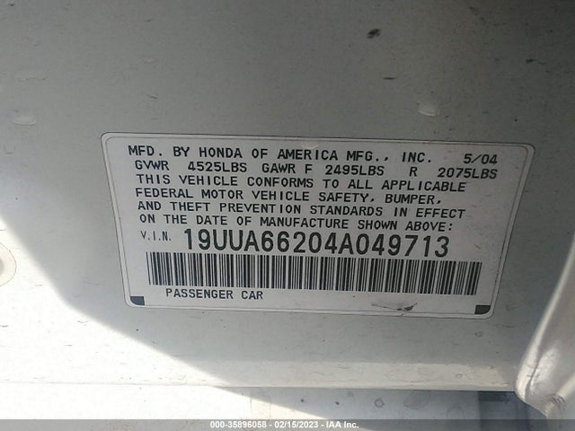 19UUA66204A049713 Acura TL
