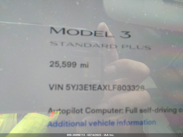 Tesla Model 3 Standard Range 2020 5YJ3E1EAXLF803328 Image 8