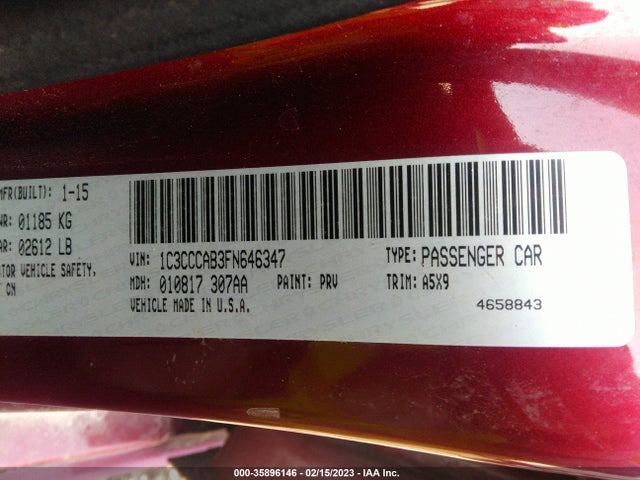 Chrysler 200 Limited 2015 1C3CCCAB3FN646347 Image 9