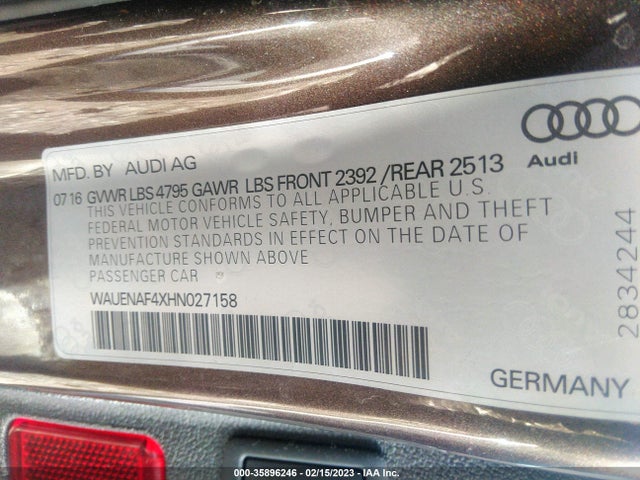 WAUENAF4XHN027158 Audi A4 Premium Plus