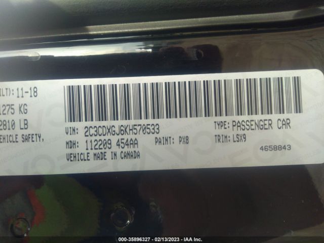 2C3CDXGJ6KH570533 Dodge Charger Scat Pack