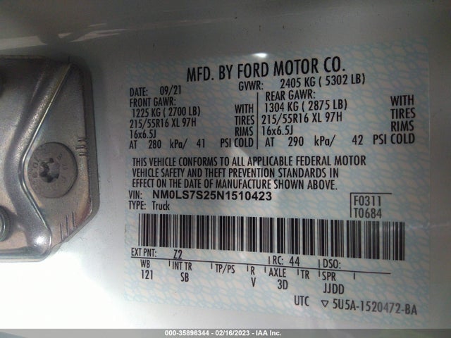 2022 Ford Transit Connect, VIN: NM0LS7S25N1510423