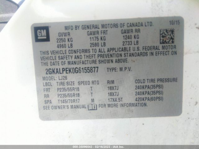 2GKALPEK0G6155877 GMC Terrain Slt