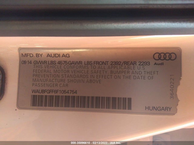 WAUBFGFF6F1054754 Audi S3/a3 2.0t Premium