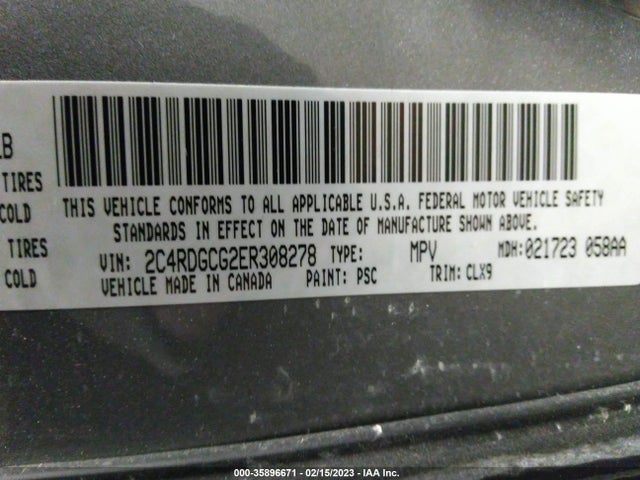Dodge Grand Caravan Sxt 30th Anniversary 2014 2C4RDGCG2ER308278 Image 11